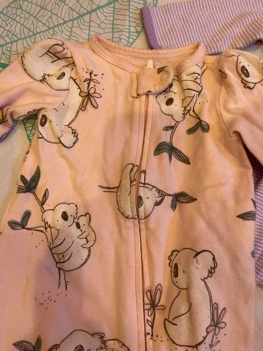 Carter's Pink, Lavender & Gray Footed One-Piece Sleepers - 3 Pack - Picture 5 of 13